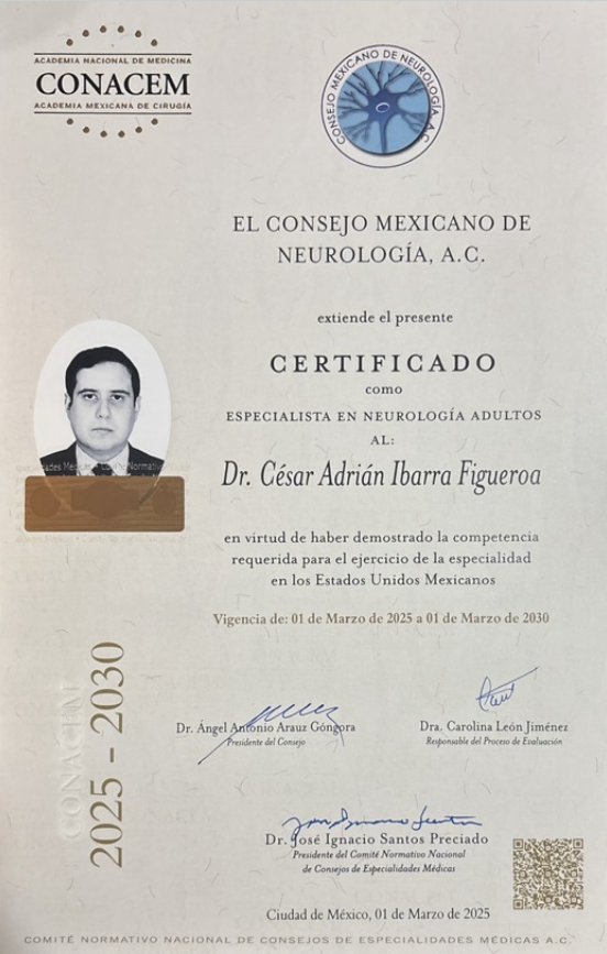 Certificación de neurología