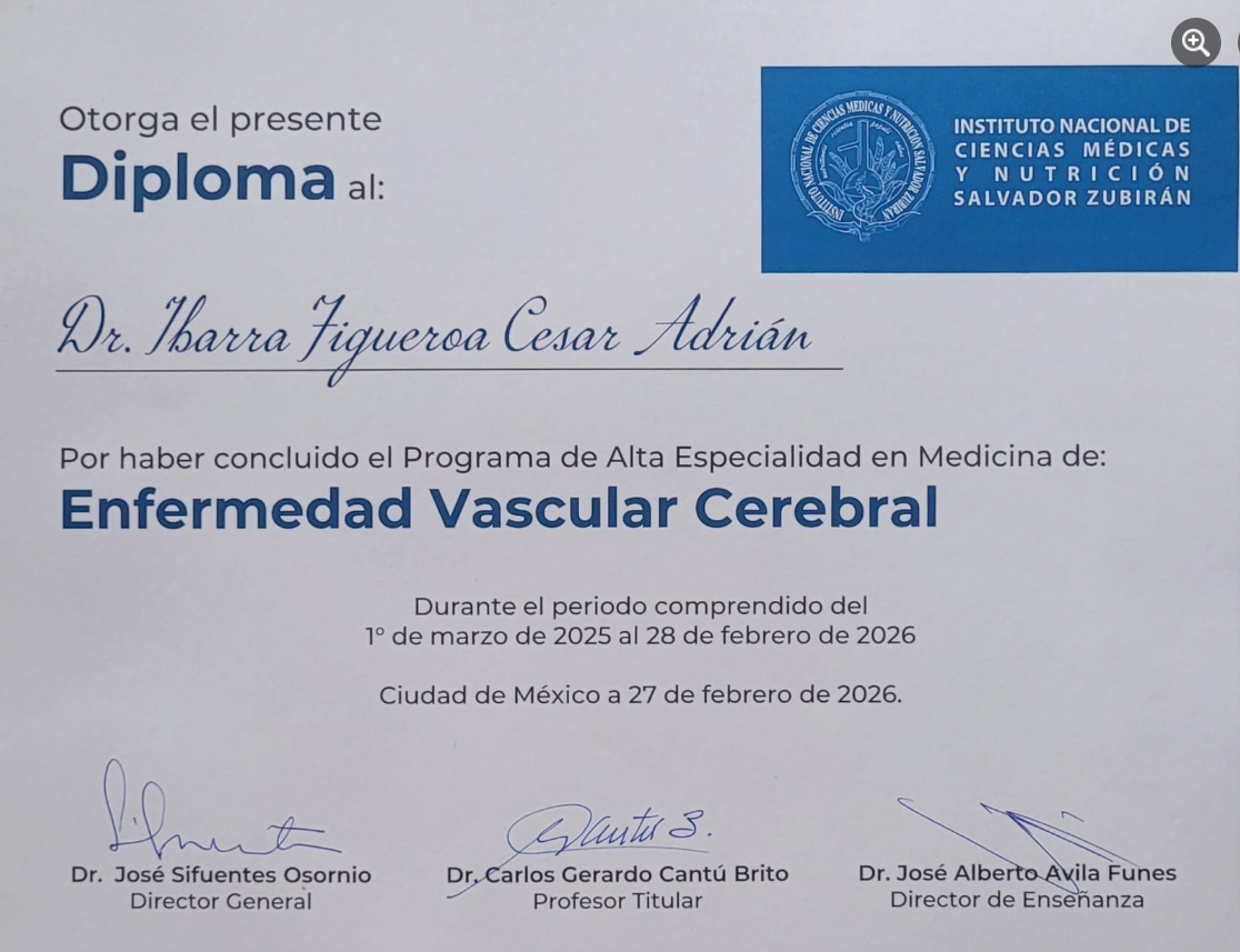 Diploma en enfermedad vascular cerebral